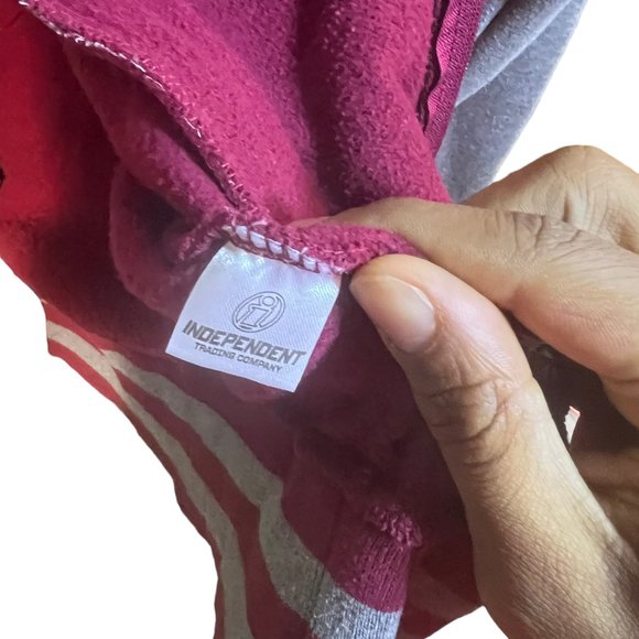 The Citi Team Family First Hooded Jacket Drawstring Full Zip Up Red Gray Medium - Picture 2 of 12